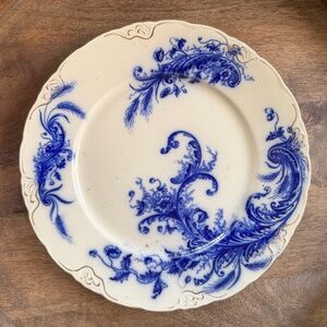 Antique 1880-1889 Flow Blue & White Plate. J & G Meakin WENTWORTH Plate. 9 7/8"
